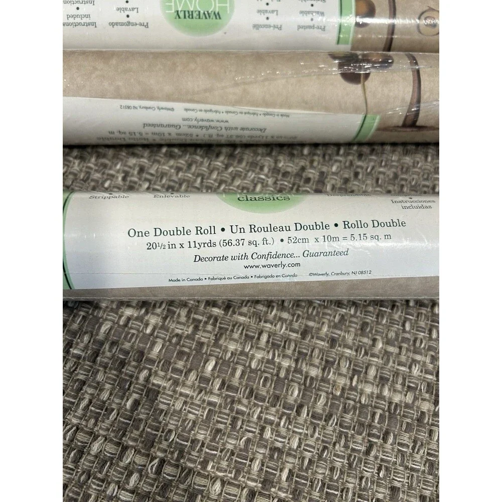 Waverly Home Classics Wallpaper 3 Double Rolls Beige Palm Trees 5507090